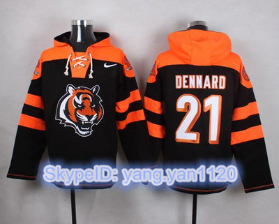 Nike Bengals #21 Darqueze Dennard Black Player Pullover NFL Hoodie