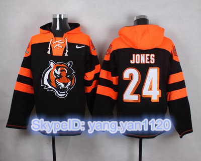Nike Bengals #24 Adam Jones Black Player Pullover NFL Hoodie Nike Bengals #24 Adam Jones Black Player Pullover NFL Hoodie