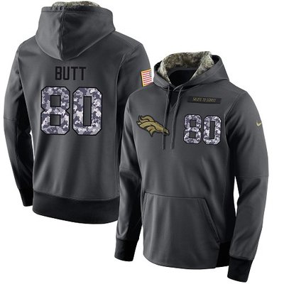 Nike Broncos #80 Jake Butt Stitched Black Men's Anthracite Salute to Service Player Performance Hoodie Nike Broncos #80 Jake Butt Stitched Black Men's Anthracite Salute to Service Player Performance Hoodie
