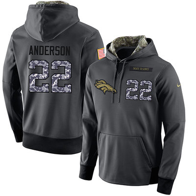 NFL Men's Nike Denver Broncos #22 C.J. Anderson Stitched Black Anthracite Salute to Service Player Performance Hoodie NFL Men's Nike Denver Broncos #22 C.J. Anderson Stitched Black Anthracite Salute to Service Player Performance Hoodie