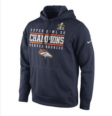 Denver Broncos Nike Super Bowl 50 Champions Celebration Performance Hoodie Navy