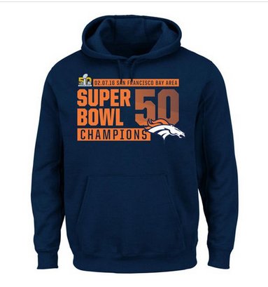 Denver Broncos Majestic Super Bowl 50 Champions Winners Take VIII Hoodie Navy