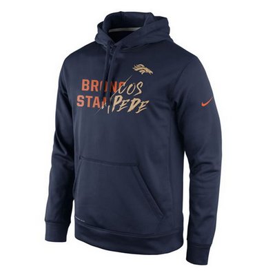 Denver Broncos Nike Gold Collection KO Pullover Performance Hoodie Navy