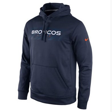 Denver Broncos Nike KO Speed Wordmark Performance Hoodie Navy Blue