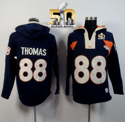 Denver Broncos #88 Demaryius Thomas Navy Blue Super Bowl 50 Player Winning Method Pullover NFL Hoodie Denver Broncos #88 Demaryius Thomas Navy Blue Super Bowl 50 Player Winning Method Pullover NFL Hoodie