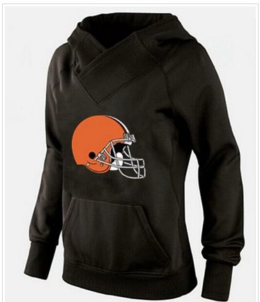 Women's Cleveland Browns Logo Pullover Hoodie Black Women's Cleveland Browns Logo Pullover Hoodie Black
