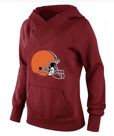 Women's Cleveland Browns Logo Pullover Hoodie Red