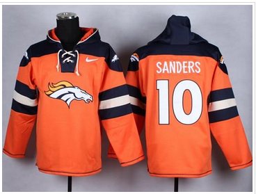 Nike Denver Broncos #10 Emmanuel Sanders Orange Player Pullover NFL Hoodie