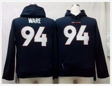 NEW Broncos #94 DeMarcus Ware Navy Blue Youth Pullover NFL Hoodie