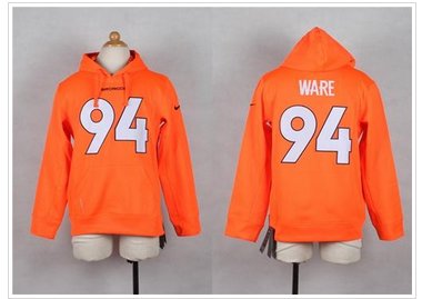 NEW Broncos #94 DeMarcus Ware Orange Youth Player NFL Hoodie NEW Broncos #94 DeMarcus Ware Orange Youth Player NFL Hoodie