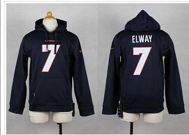 NEW Broncos #7 John Elway Navy Blue Youth Pullover NFL Hoodie
