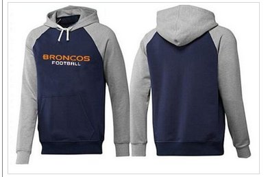 Denver Broncos English Version Pullover Hoodie Dark Blue & Grey