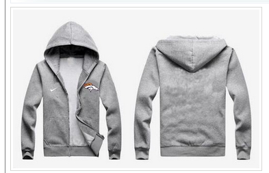 New Denver Broncos Authentic Logo Hoodie Grey New Denver Broncos Authentic Logo Hoodie Grey