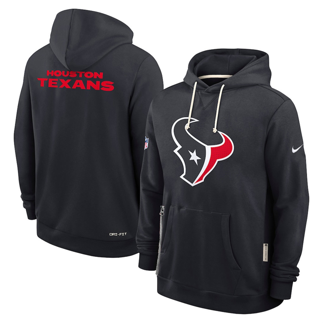 Men's Houston Texans Black Sideline Standard Issue Initial Home Dri-FIT Pullover Hoodie Men's Houston Texans Black Sideline Standard Issue Initial Home Dri-FIT Pullover Hoodie