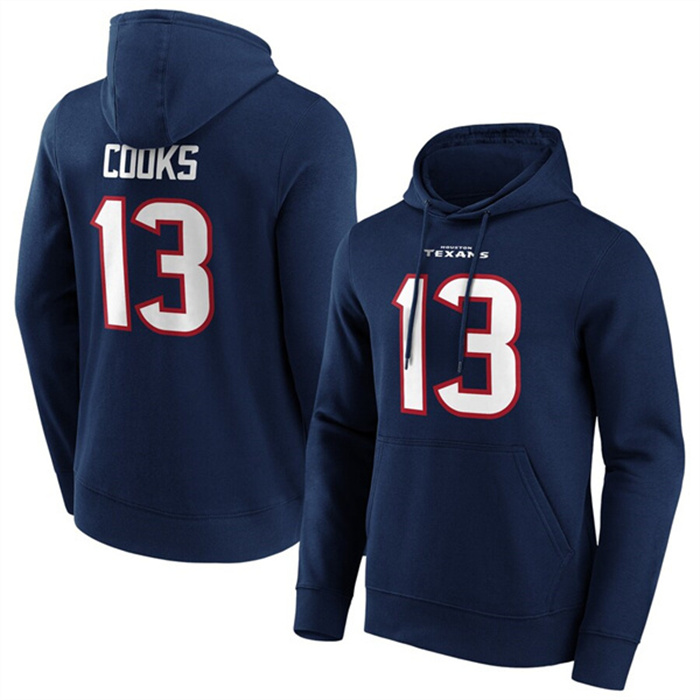 Men's Houston Texans #13 Brandin Cooks Navy Hoodie Men's Houston Texans #13 Brandin Cooks Navy Hoodie