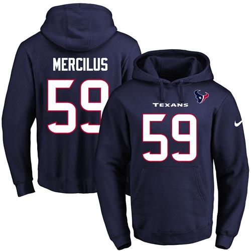 Nike Texans #59 Whitney Mercilus Navy Blue Name & Number Pullover NFL Hoodie Nike Texans #59 Whitney Mercilus Navy Blue Name & Number Pullover NFL Hoodie