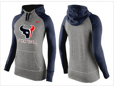 Women Nike Houston Texans Performance Hoodie Grey & Dark Blue Women Nike Houston Texans Performance Hoodie Grey & Dark Blue