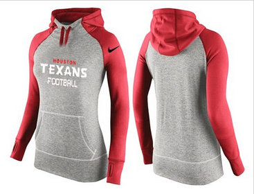 Women Nike Houston Texans Performance Hoodie Grey & Red_1 Women Nike Houston Texans Performance Hoodie Grey & Red_1