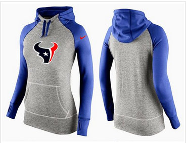 Women Nike Houston Texans Performance Hoodie Grey & Blue Women Nike Houston Texans Performance Hoodie Grey & Blue