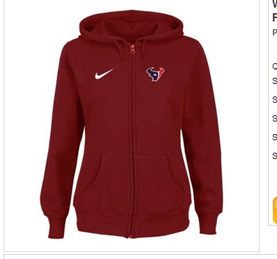 Women's NEW Houston Texans Ladies Tailgater Full Zip Hoodie Red