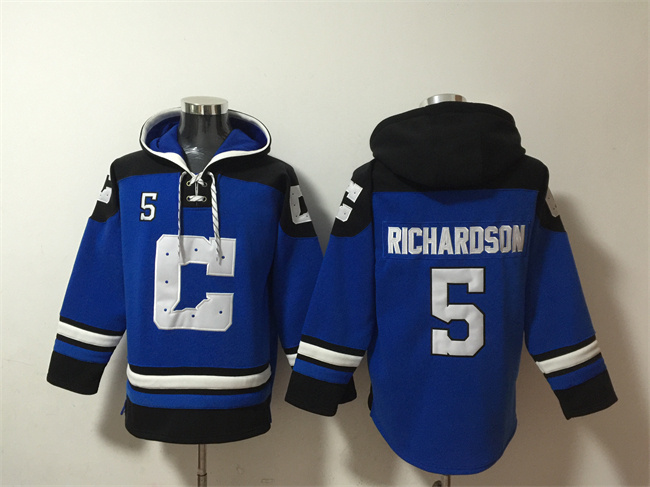 Men's Indianapolis Colts #5 Anthony Richardson Blue Ageless Must-Have Lace-Up Pullover Hoodie Men's Indianapolis Colts #5 Anthony Richardson Blue Ageless Must-Have Lace-Up Pullover Hoodie