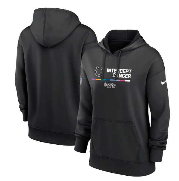 Women's Indianapolis Colts 2022 Black NFL Crucial Catch Therma Performance Pullover Hoodie(Run Small)
