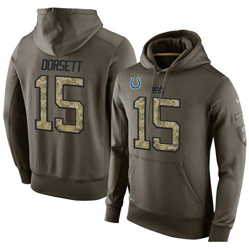 NFL Men's Nike Indianapolis Colts #15 Phillip Dorsett Stitched Green Olive Salute To Service KO Performance Hoodie NFL Men's Nike Indianapolis Colts #15 Phillip Dorsett Stitched Green Olive Salute To Service KO Performance Hoodie