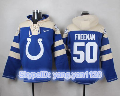 Nike Colts #50 Jerrell Freeman Royal Blue Player Pullover NFL Hoodie Nike Colts #50 Jerrell Freeman Royal Blue Player Pullover NFL Hoodie
