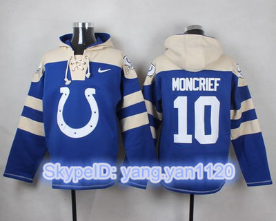 Nike Colts #10 Donte Moncrief Royal Blue Player Pullover NFL Hoodie