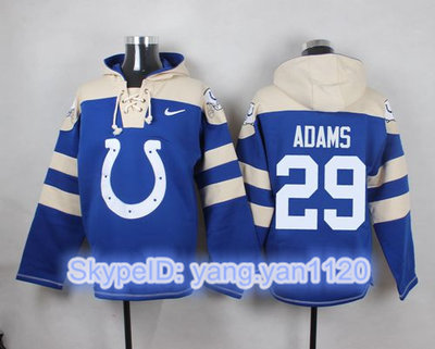 Nike Colts #29 Mike Adams Royal Blue Player Pullover NFL Hoodie