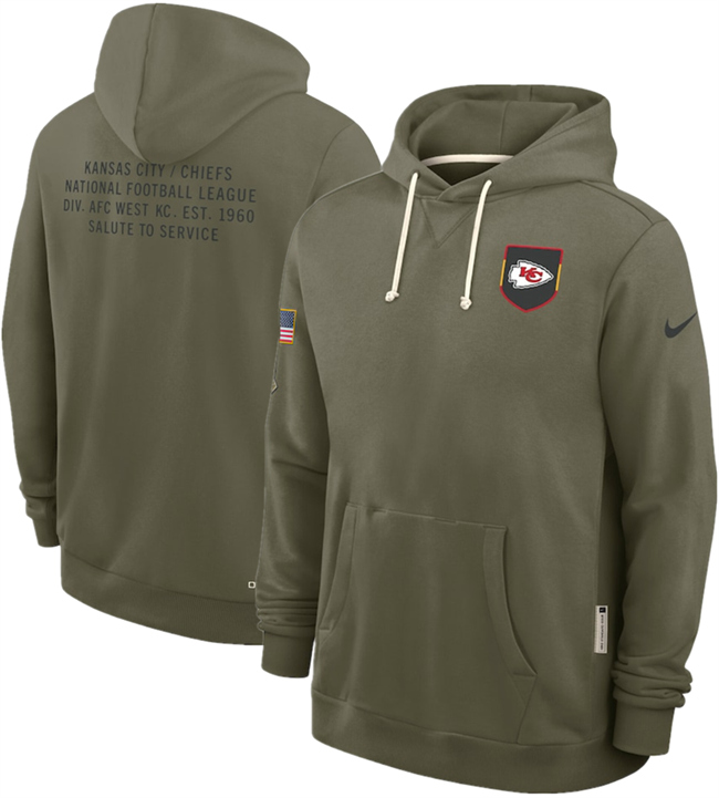 Men's Kansas City Chiefs Olive 2025 Salute to Service Pullover Hoodie Men's Kansas City Chiefs Olive 2025 Salute to Service Pullover Hoodie