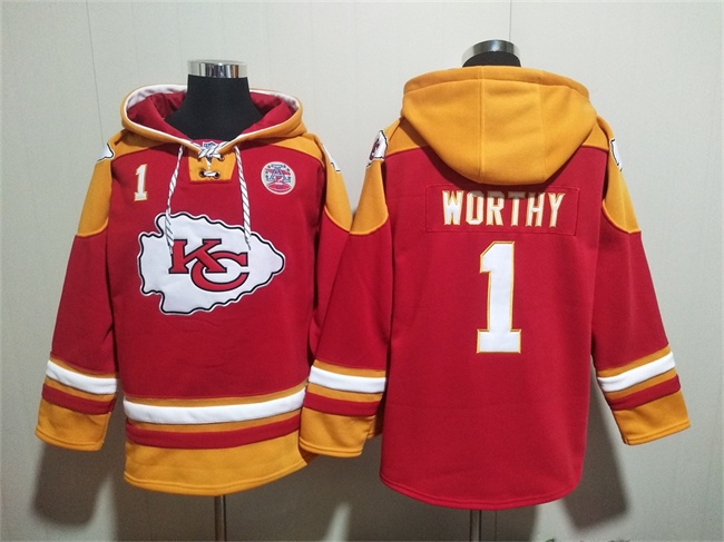 Men's Kansas City Chiefs #1 Xavier Worthy Red Ageless Must-Have Lace-Up Pullover Hoodie Men's Kansas City Chiefs #1 Xavier Worthy Red Ageless Must-Have Lace-Up Pullover Hoodie