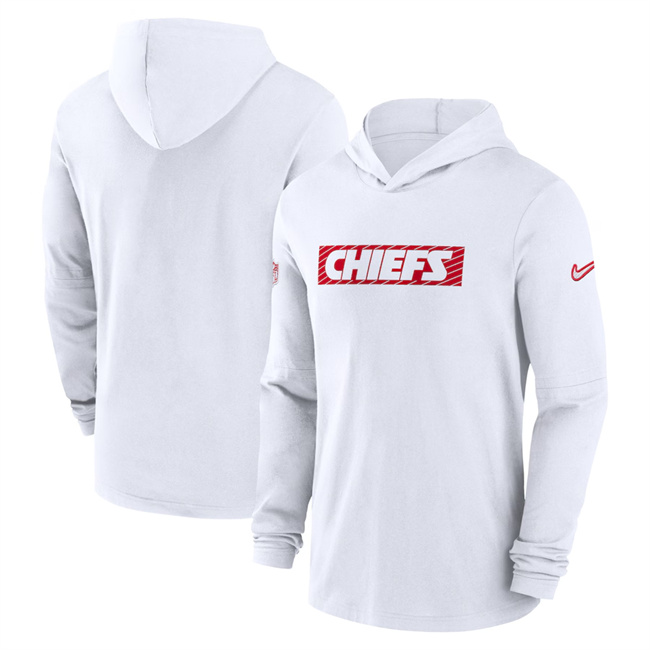 Men's Kansas City Chiefs White Sideline Performance Hoodie Men's Kansas City Chiefs White Sideline Performance Hoodie