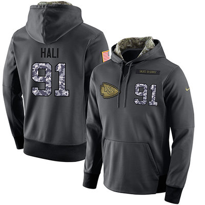 NFL Men's Nike Kansas City Chiefs #91 Tamba Hali Stitched Black Anthracite Salute to Service Player Performance Hoodie NFL Men's Nike Kansas City Chiefs #91 Tamba Hali Stitched Black Anthracite Salute to Service Player Performance Hoodie