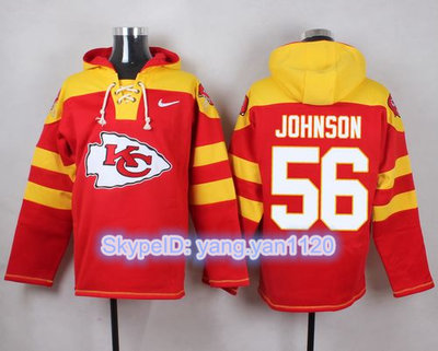 Nike Chiefs #56 Derrick Johnson Red Player Pullover NFL Hoodie