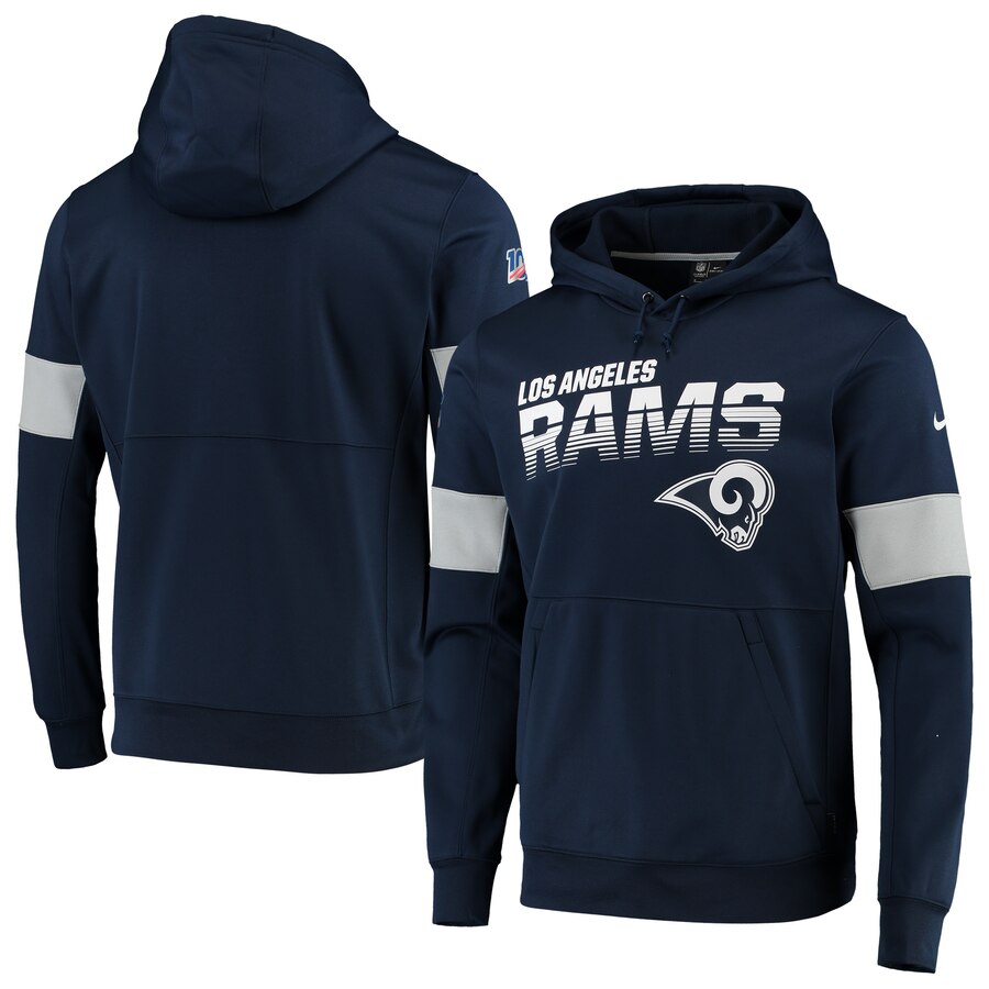Los Angeles Rams Nike Sideline Team Logo Performance Pullover Hoodie Navy Los Angeles Rams Nike Sideline Team Logo Performance Pullover Hoodie Navy
