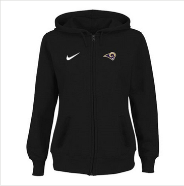Women Los Angeles Rams Stadium Rally Full Zip Hoodie Black