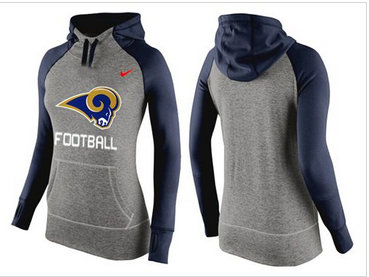 Women Nike Los Angeles RamsPerformance Hoodie Grey & Dark Blue
