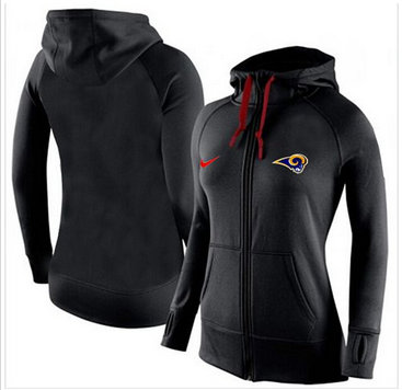 Women Nike Los Angeles Rams Full-Zip Performance Hoodie Black