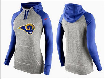 Women Nike Los Angeles Rams Performance Hoodie Grey & Blue_2