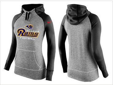 Women Nike Los Angeles Rams Performance Hoodie Grey & Black Women Nike Los Angeles Rams Performance Hoodie Grey & Black