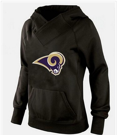 Women's Los Angeles Rams Logo Pullover Hoodie Black