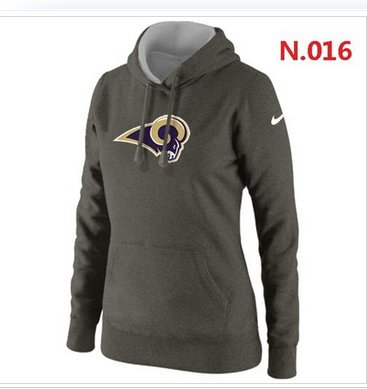 Women's Los Angeles Rams Logo Pullover Hoodie Dark Grey