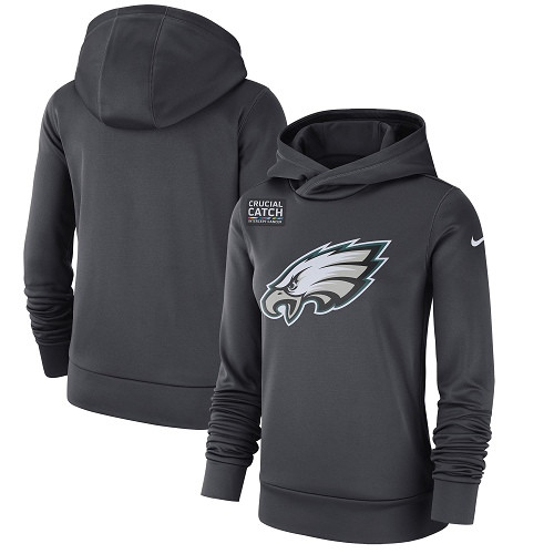 NFL Women's Philadelphia Eagles Nike Anthracite Crucial Catch Performance Pullover Hoodie NFL Women's Philadelphia Eagles Nike Anthracite Crucial Catch Performance Pullover Hoodie