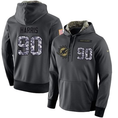 NFL Men's Nike Miami Dolphins #90 Charles Harris Stitched Black Anthracite Salute to Service Player Performance Hoodie NFL Men's Nike Miami Dolphins #90 Charles Harris Stitched Black Anthracite Salute to Service Player Performance Hoodie