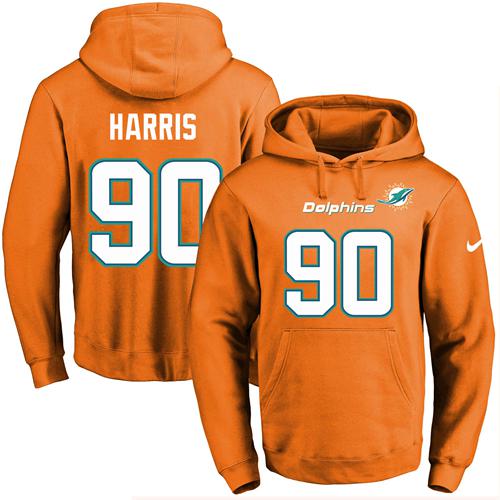 NFL Nike Dolphins #90 Charles Harris Orange Name & Number Pullover NFL Hoodie NFL Nike Dolphins #90 Charles Harris Orange Name & Number Pullover NFL Hoodie