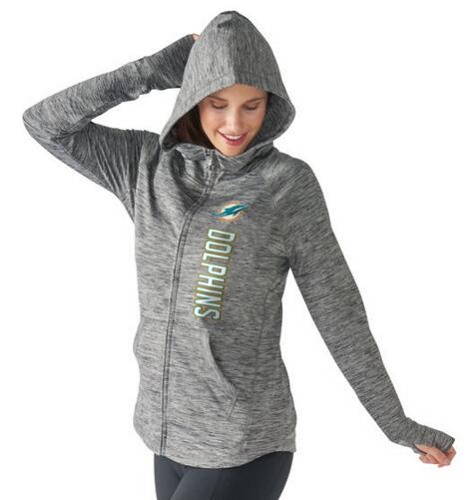 Women's NFL Miami Dolphins G-III 4Her by Carl Banks Recovery Full-Zip Hoodie Heathered Gray Women's NFL Miami Dolphins G-III 4Her by Carl Banks Recovery Full-Zip Hoodie Heathered Gray