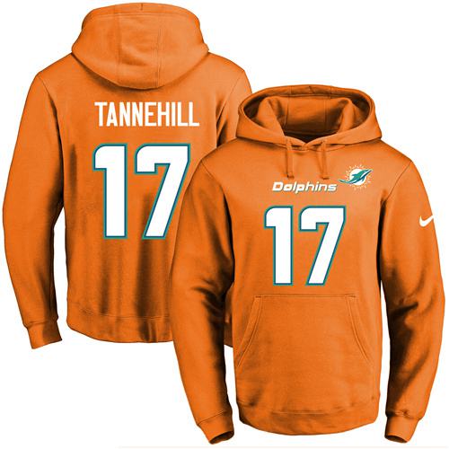 Nike Dolphins #17 Ryan Tannehill Orange Name & Number Pullover NFL Hoodie Nike Dolphins #17 Ryan Tannehill Orange Name & Number Pullover NFL Hoodie