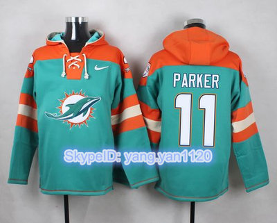 Nike Dolphins #11 DeVante Parker Aqua Green Player Pullover NFL Hoodie Nike Dolphins #11 DeVante Parker Aqua Green Player Pullover NFL Hoodie