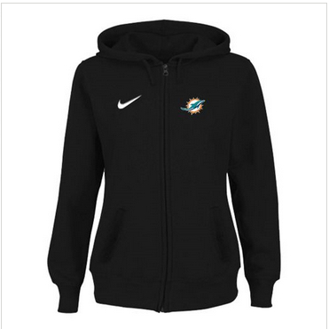 Women Miami Dolphins Stadium Rally Full Zip Hoodie Black Women Miami Dolphins Stadium Rally Full Zip Hoodie Black